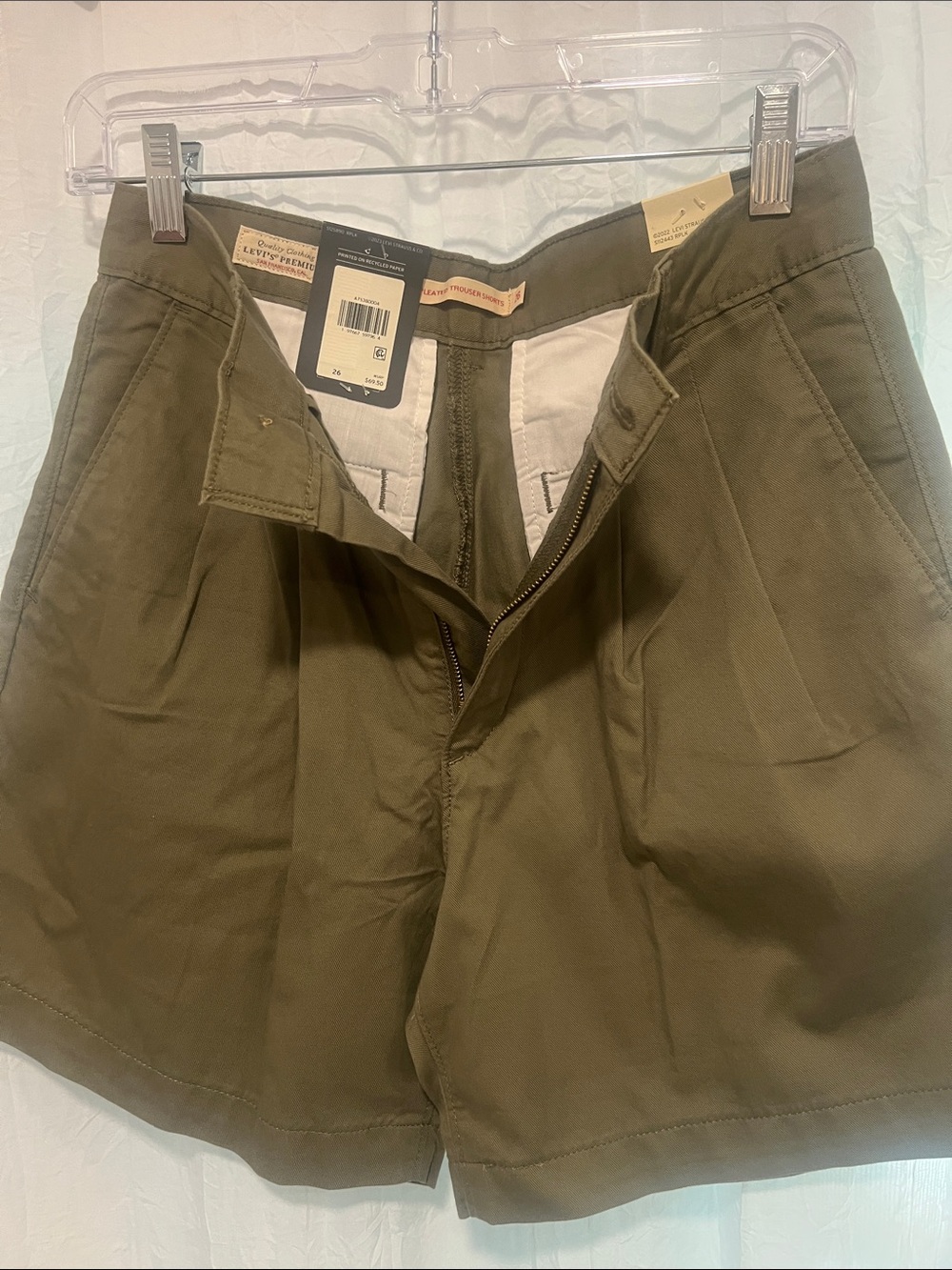 Levi's Olive Green High-Waist Bermuda Shorts